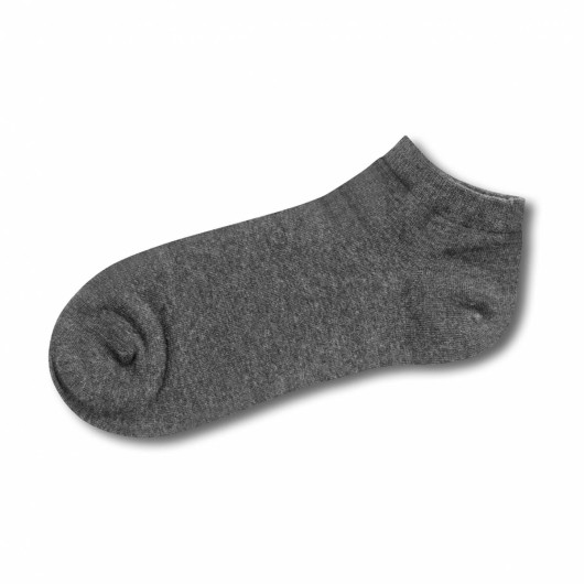 Embroidered Ankle Socks Charcoal